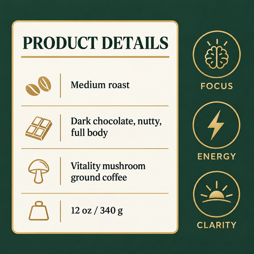 Vitality mushroom ground coffee